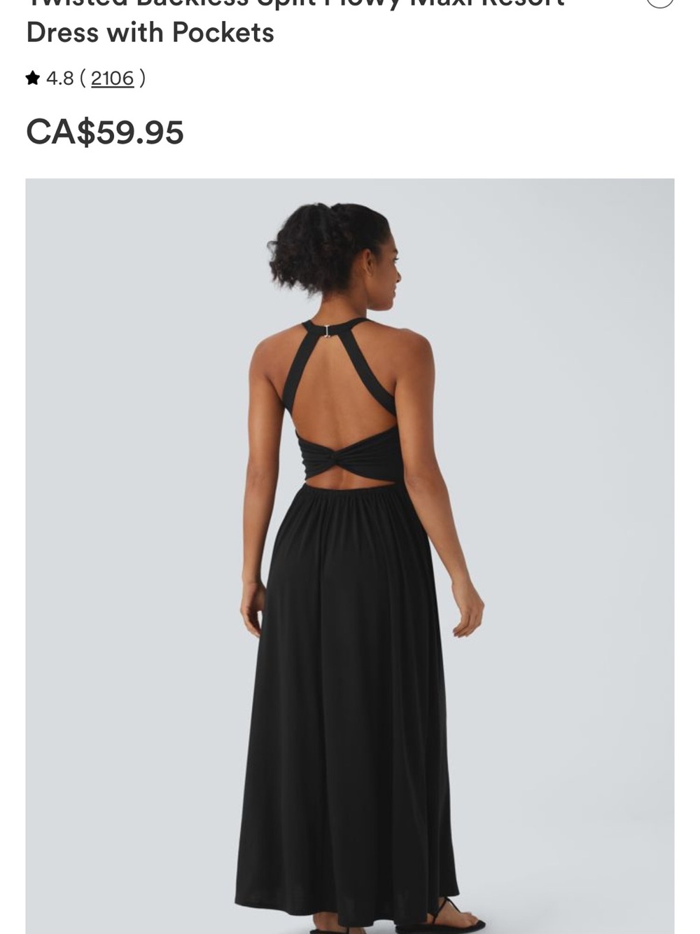 HALARA Black Backless Twisted Maxi Dress